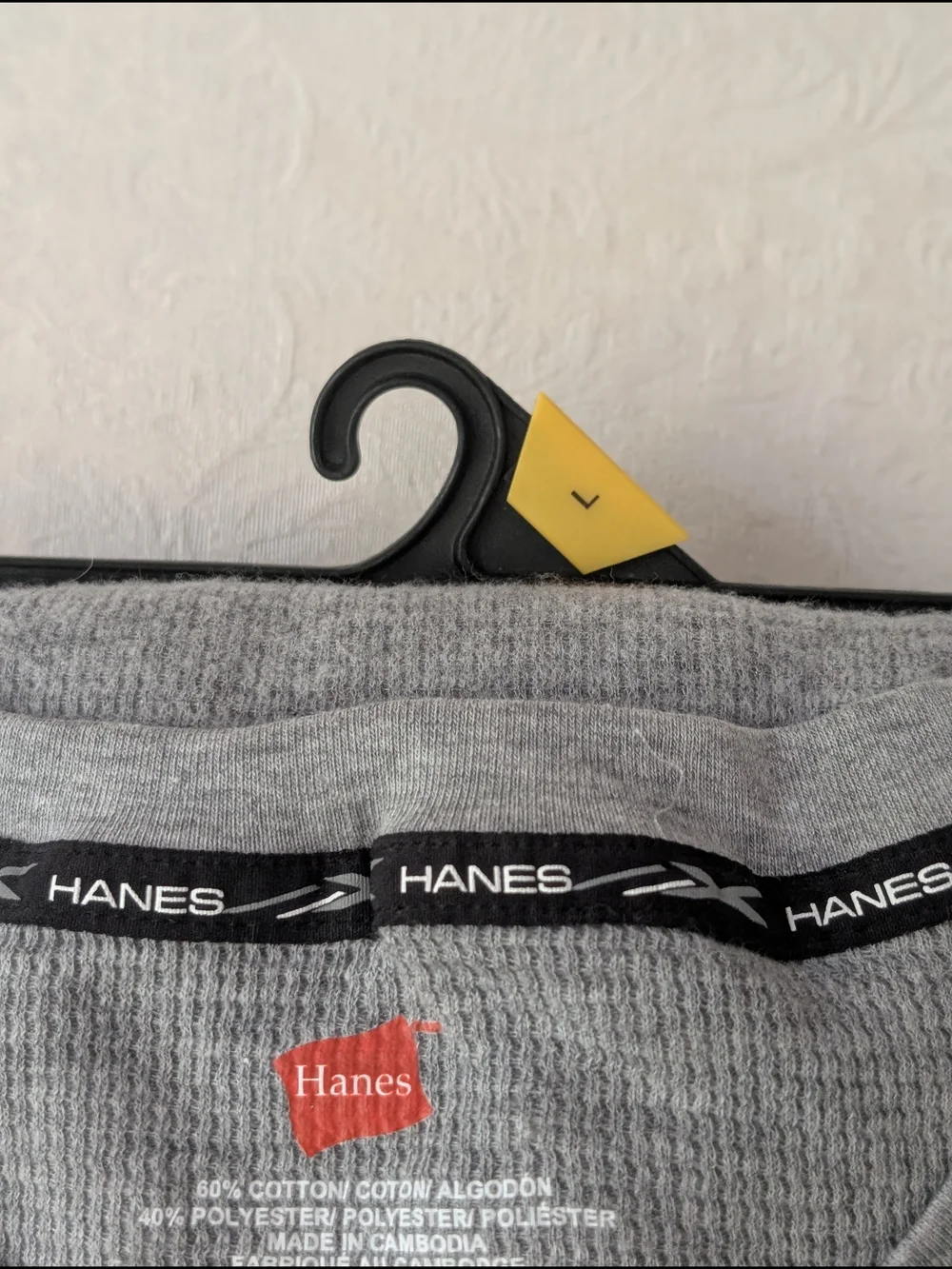 Hanes X-Temp Men's 2-Pc Thermal Top & Fleece Pajama Set L Gray/Black Plaid
